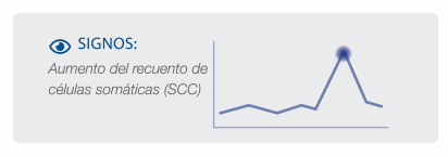 Signos de SCC Signos de aumento del recuento de células somáticas (SCC)