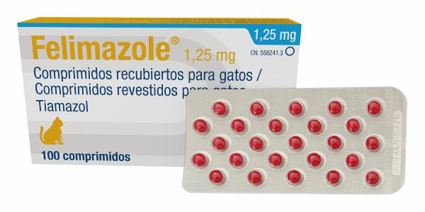 Felimazole 1,25 mg comprimidos recubiertos para gatos