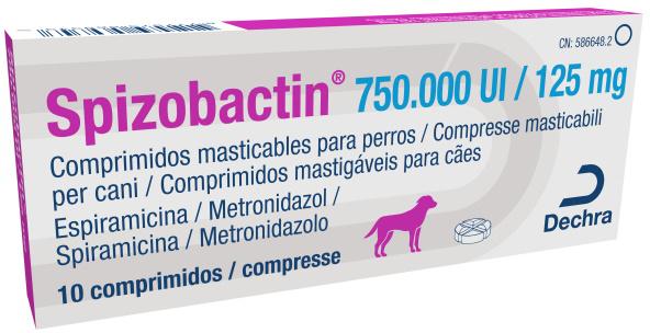 Spizobactin 750.000 UI/125 mg comprimidos para perros
