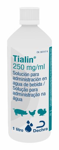 Tialin 250 mg/ml solución para administración en agua de bebida para porcino, pollos y pavos