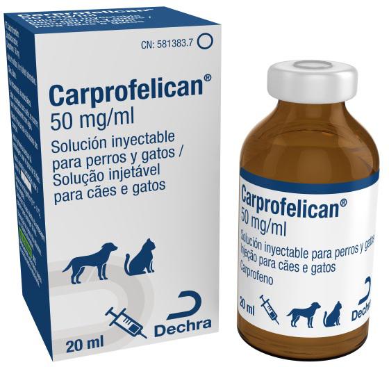Carprofelican 50 mg/ml solución inyectable para perros y gatos