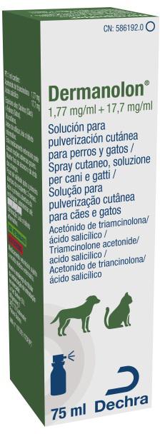 Solución para pulverización cutánea para perros y gatos