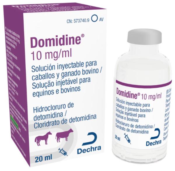 Detomidina 10 mg/ml  inyectable para caballos y ganado bovino