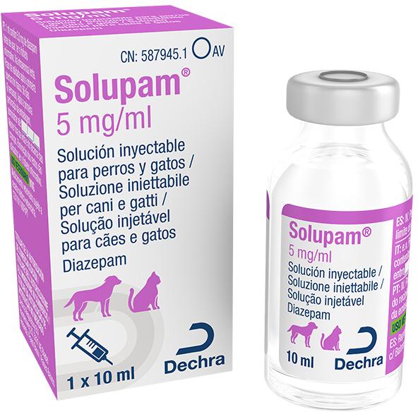 Solupam 5 mg/ml solución inyectable para perros y gatos