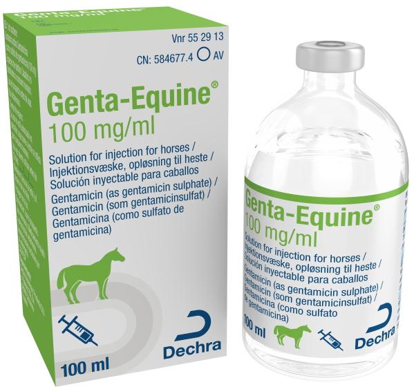 Gentamicina 100 mg/ml en solución inyectable para caballos