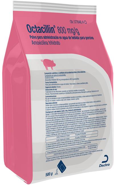 Octacillin 800 mg/g polvo para administración en agua de bebida para porcino